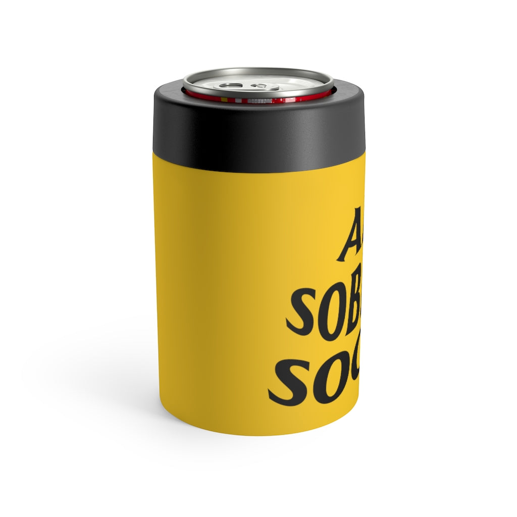 Anti Sobriety Society Can Cooler (Yellow)