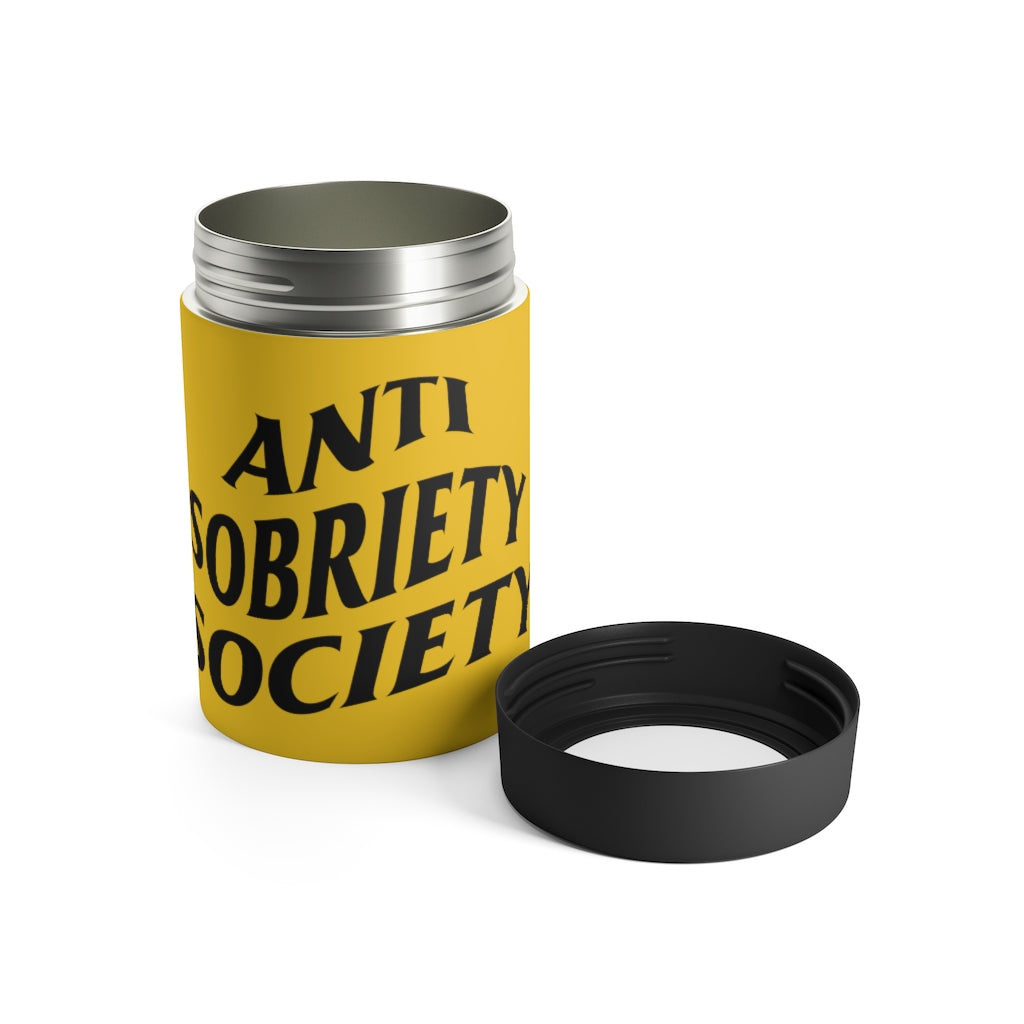 Anti Sobriety Society Can Cooler (Yellow)