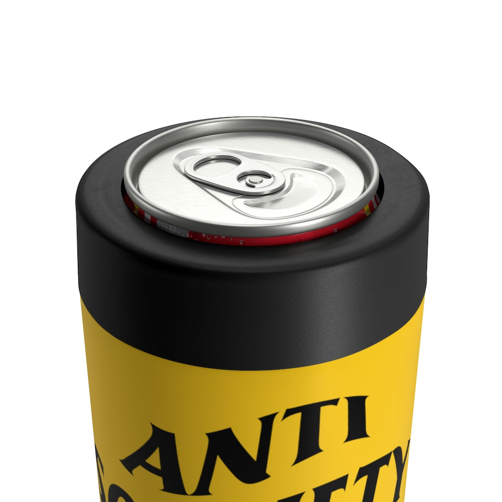 Anti Sobriety Society Can Cooler (Yellow)