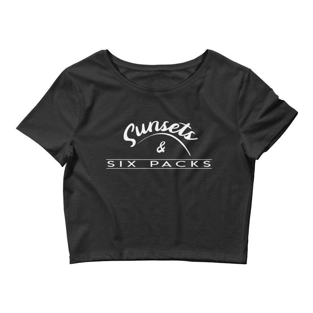 Sunsets & Six Packs Women's Crop Tee